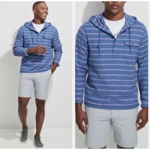 Vineyard Vines Men's Terraplane Beach Hoodie Blue Striped Small Long Sleeve S